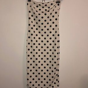 Fashion Nova Polka Dot Tube Dress Midi